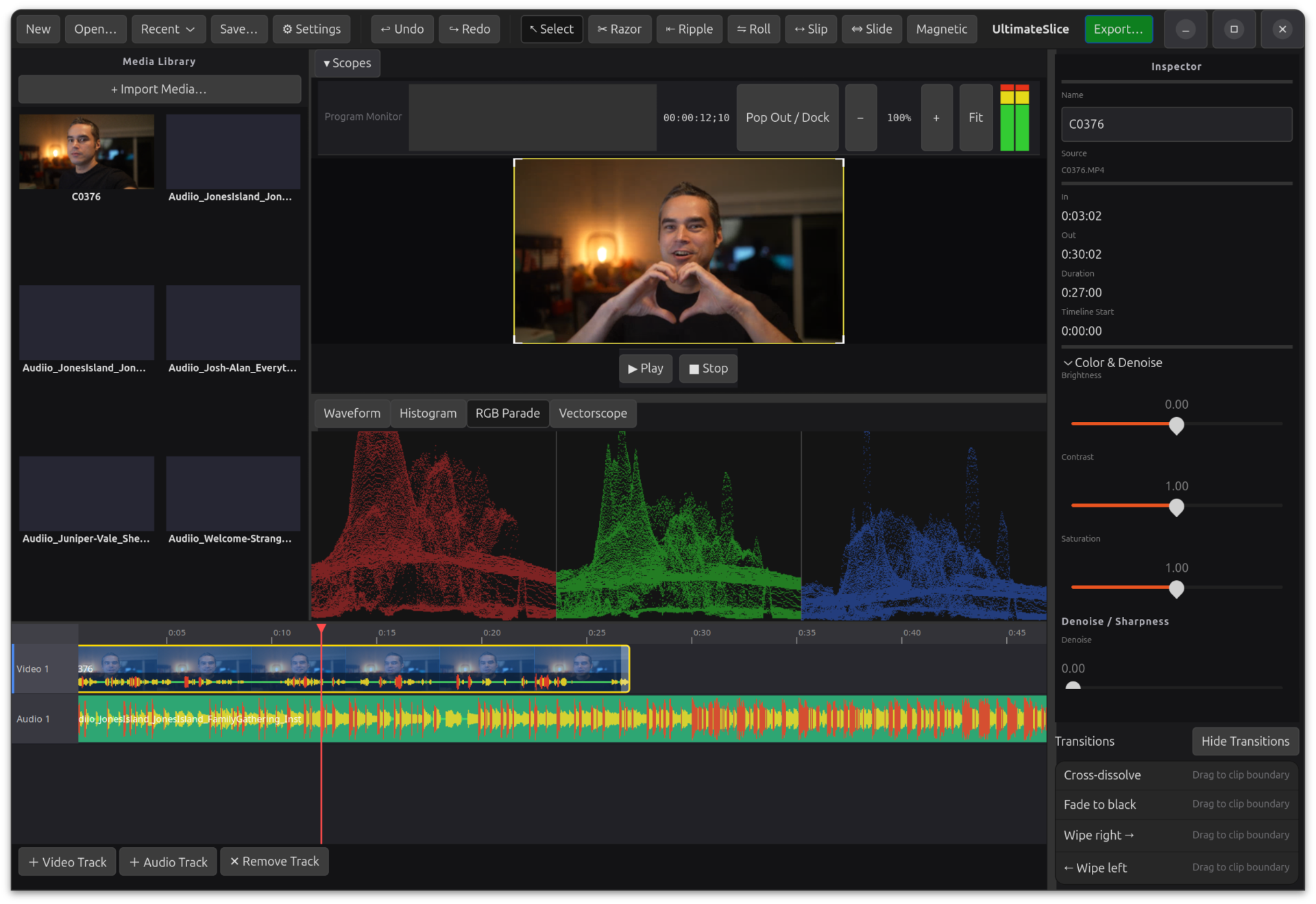 UltimateSlice Video Editor Screenshot